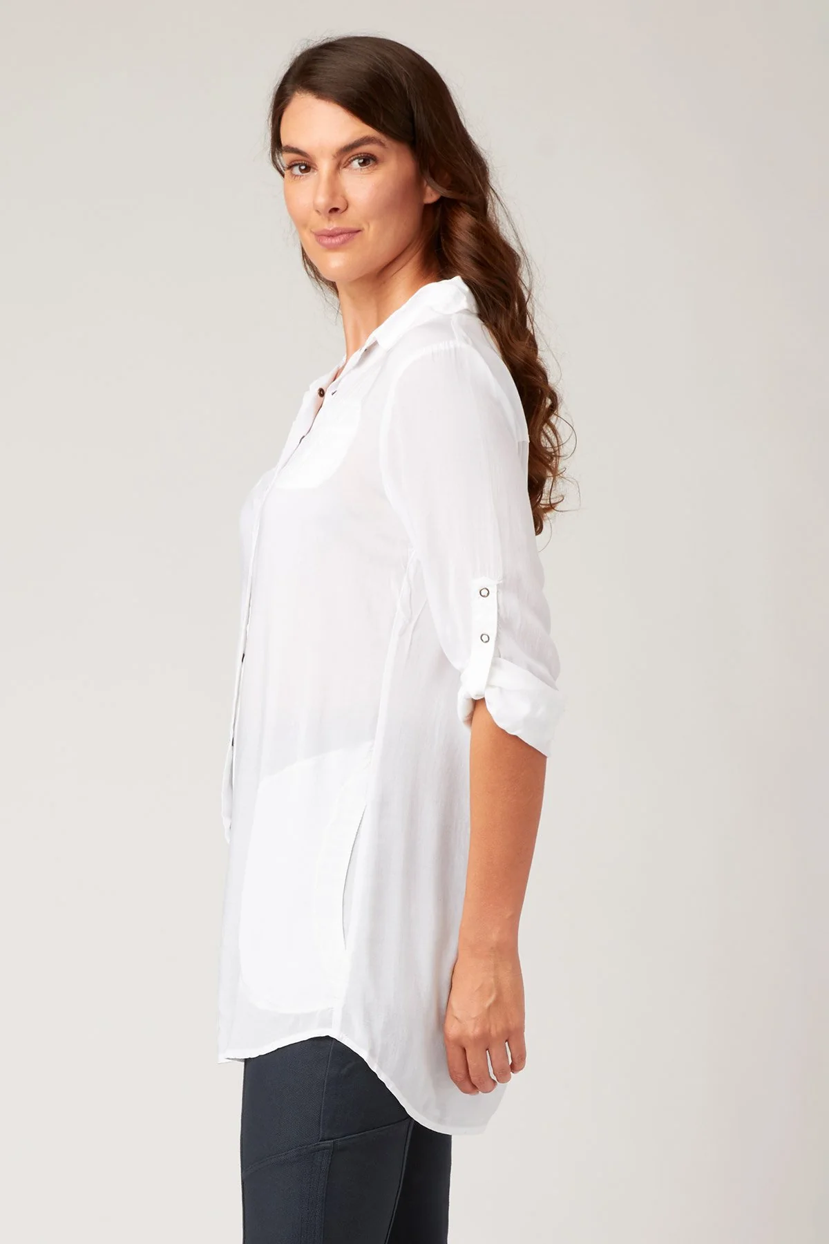 Reporter Soft Voile Button-Down Blouse - Ysmruns