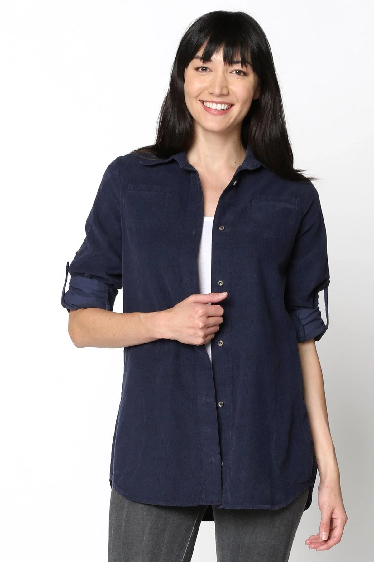 Reporter Soft Voile Button-Down Blouse - Ysmruns